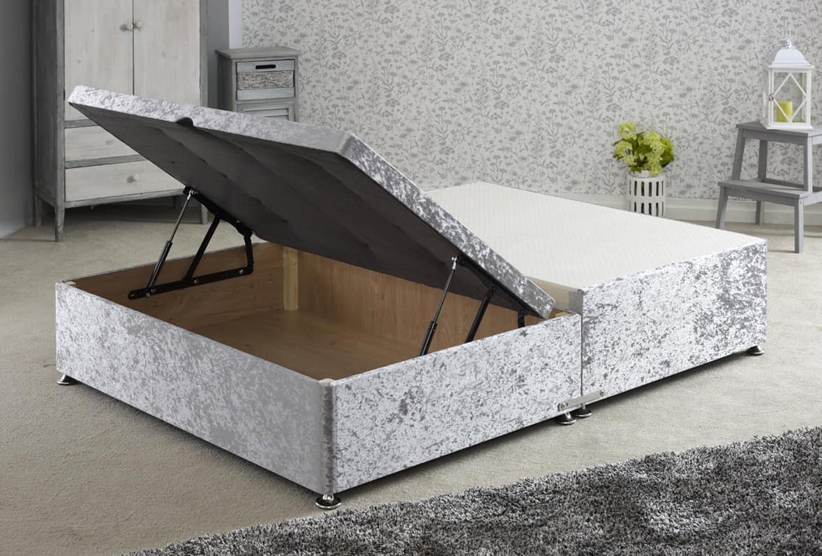 Apollo 5ft Glitz Silver Jumbo Ottoman Base | Buy Online | Beds.ie