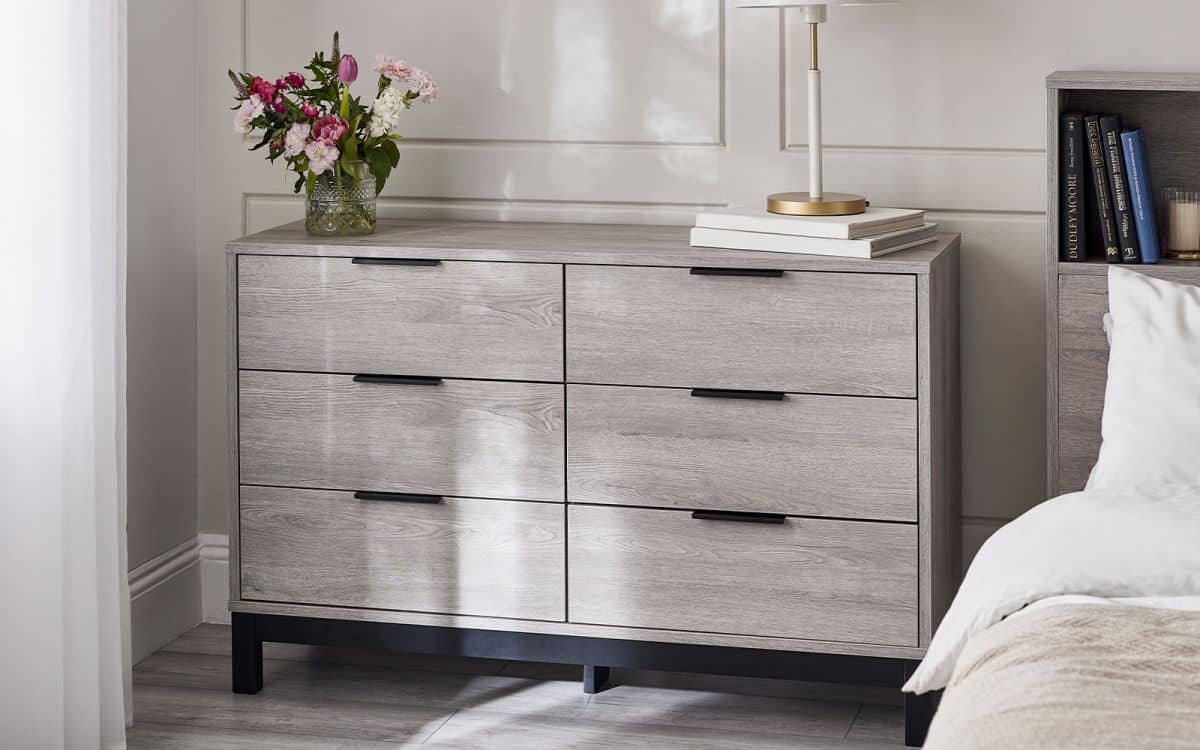 Batu 6 Drawer Chest - Grey Oak | Buy Online | Beds.ie