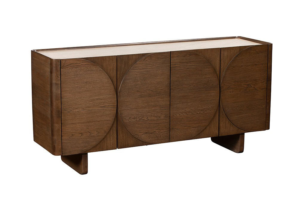 Baker Furniture Ida Wide Sideboard - Faux Travertine & Oak | Buy Online | Beds.ie