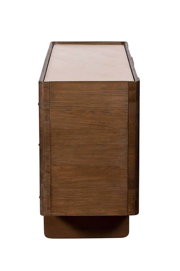 Baker Furniture Ida Wide Sideboard - Faux Travertine & Oak - Image 4