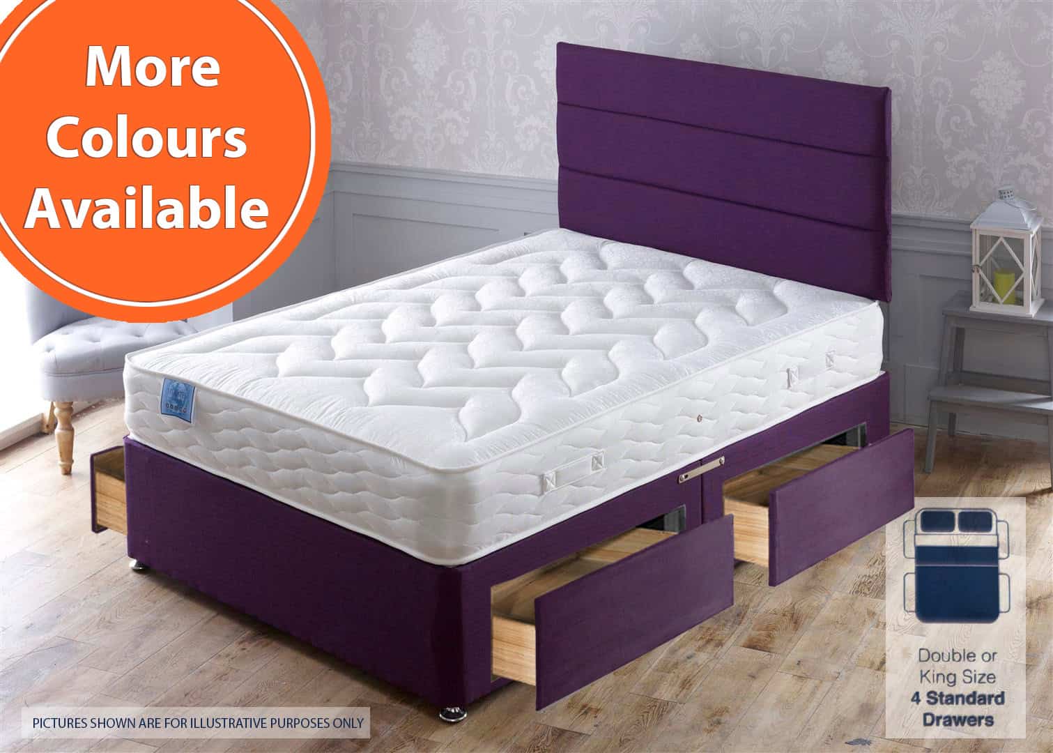 Apollo 5ft Hermes 4 Drawer Bed | Buy Online | Beds.ie