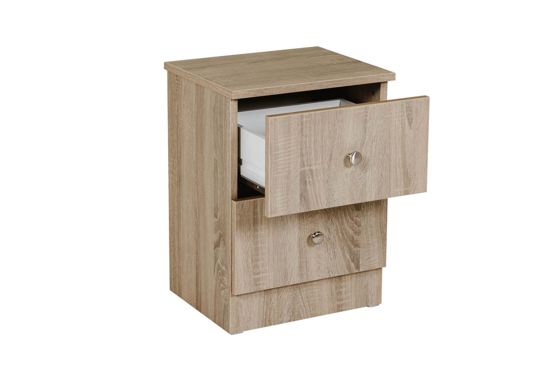 Levi 2 Drawer Bedside - Oak - Image 2