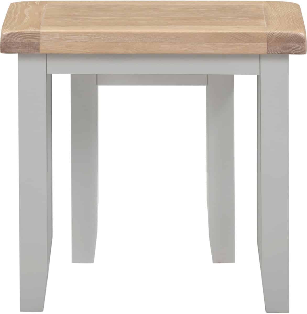 Windsor Nest of 2 Tables - Pebble Grey & Oak - Image 4