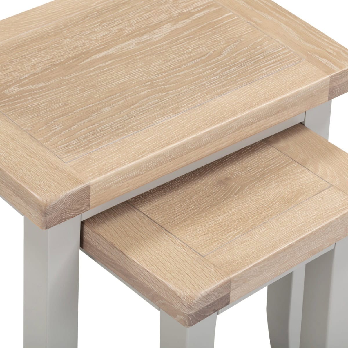 Windsor Nest of 2 Tables - Pebble Grey & Oak - Image 6