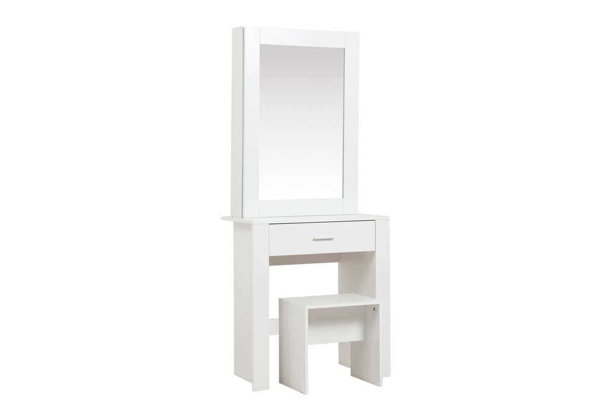 Evelyn 1 Drawer Sliding Mirror Dressing Table - White - Image 4