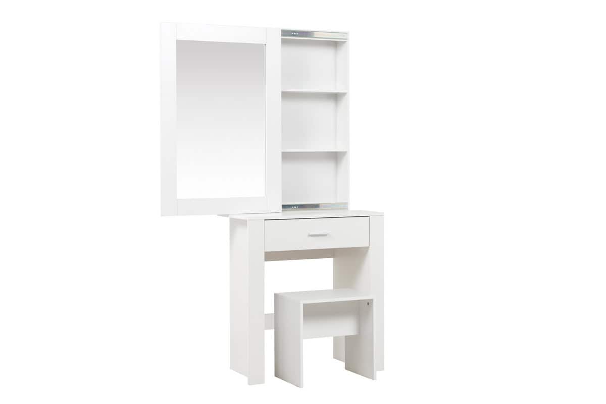 Evelyn 1 Drawer Sliding Mirror Dressing Table - White - Image 6