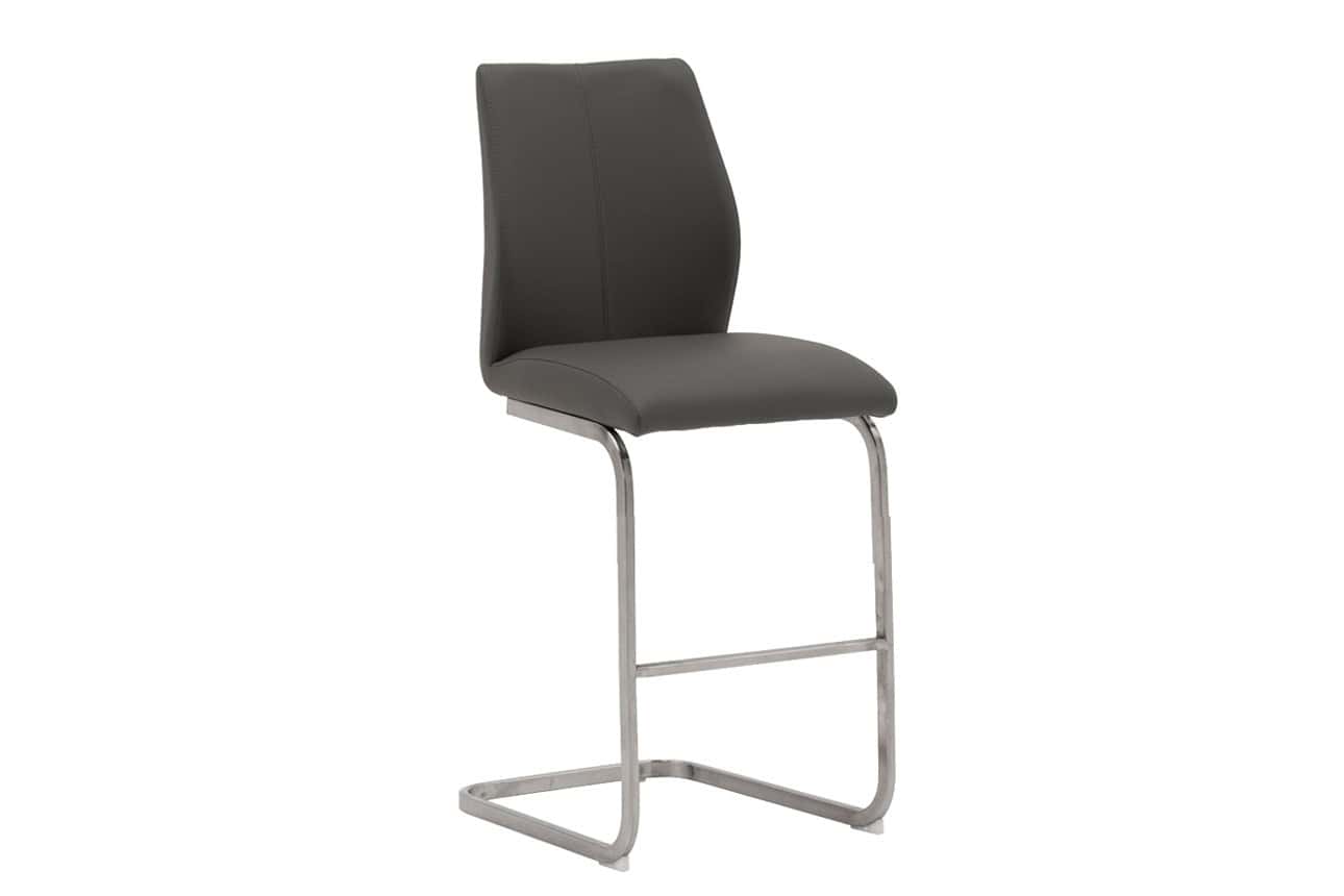 Irma Counter Stool (Pair) - Brushed Steel Grey | Buy Online | Beds.ie