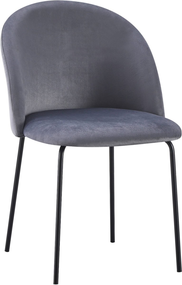 Boston Dining Chair (x4 Per Box) - Grey Velvet - Image 2