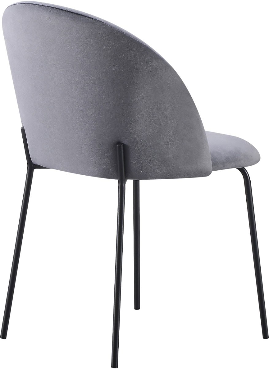 Boston Dining Chair (x4 Per Box) - Grey Velvet - Image 4