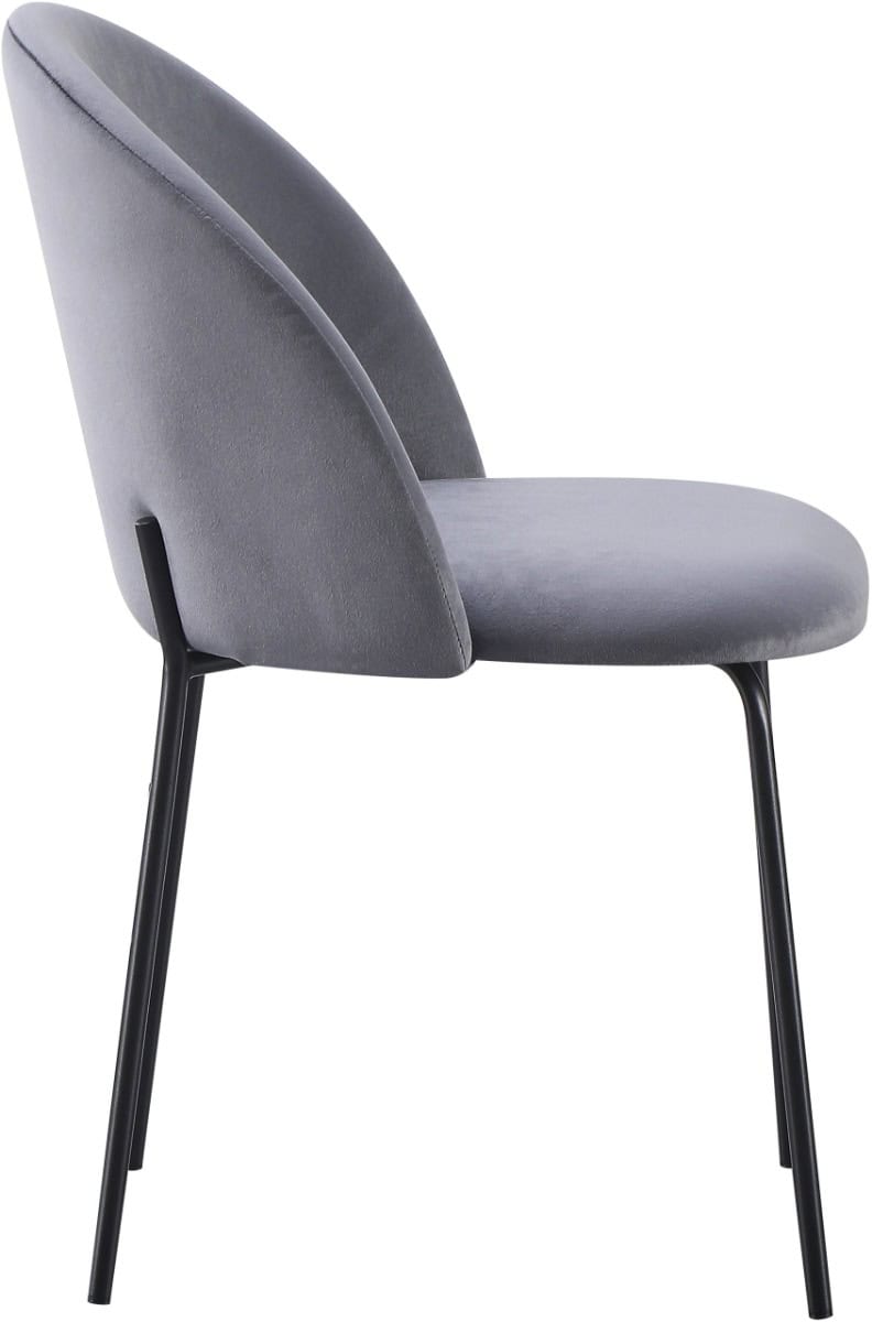 Boston Dining Chair (x4 Per Box) - Grey Velvet - Image 5