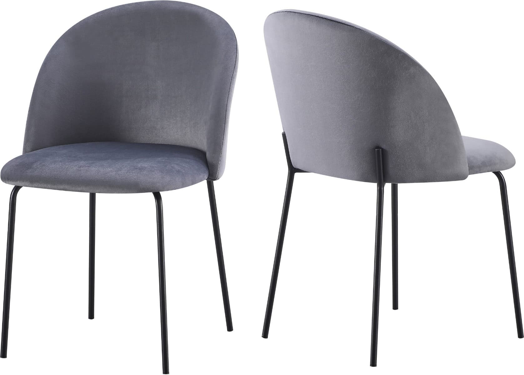 Boston Dining Chair (x4 Per Box) - Grey Velvet - Image 7
