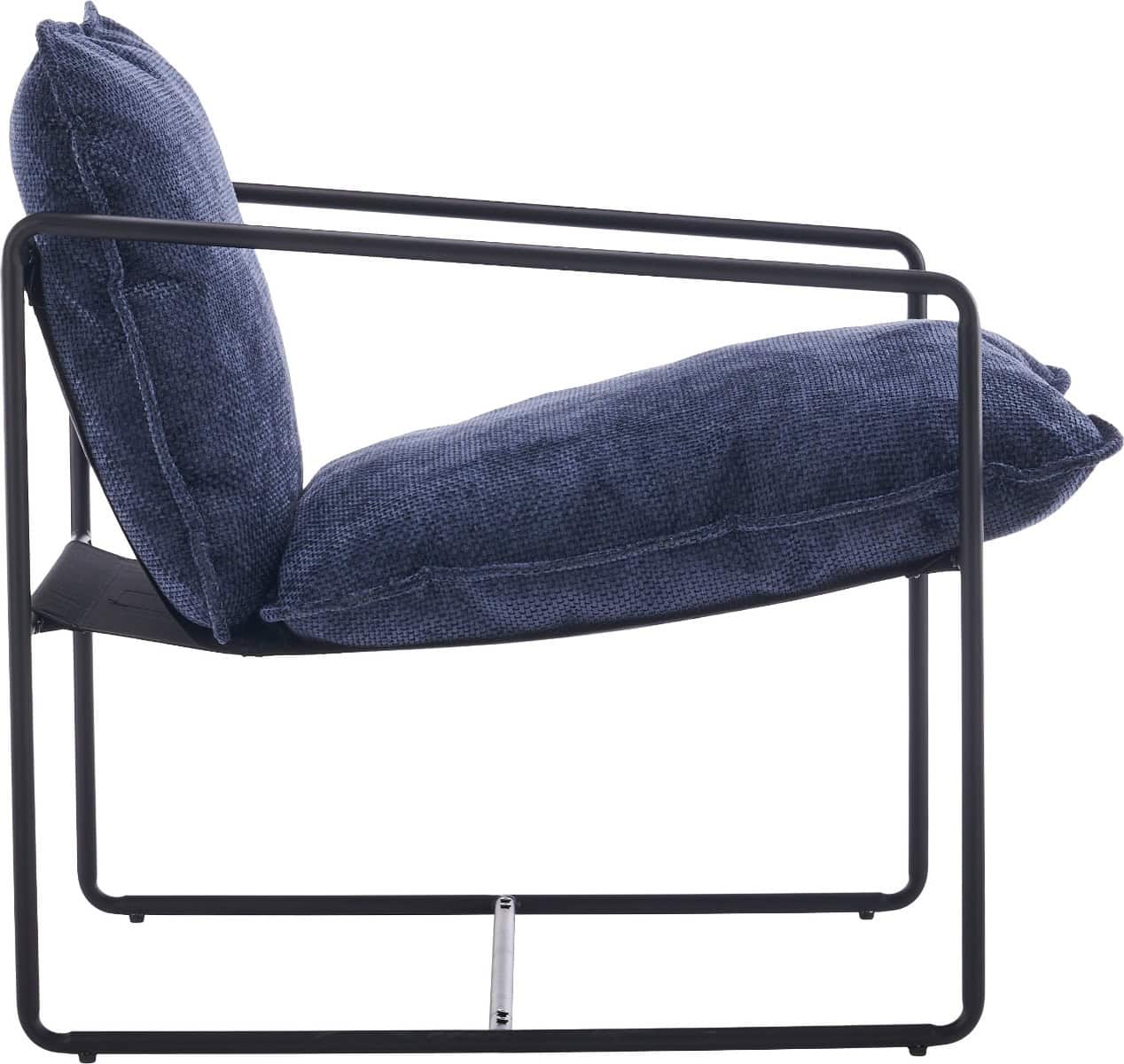 Tivoli Occasional Chair - Black Metal/Blue Fabric - Image 2