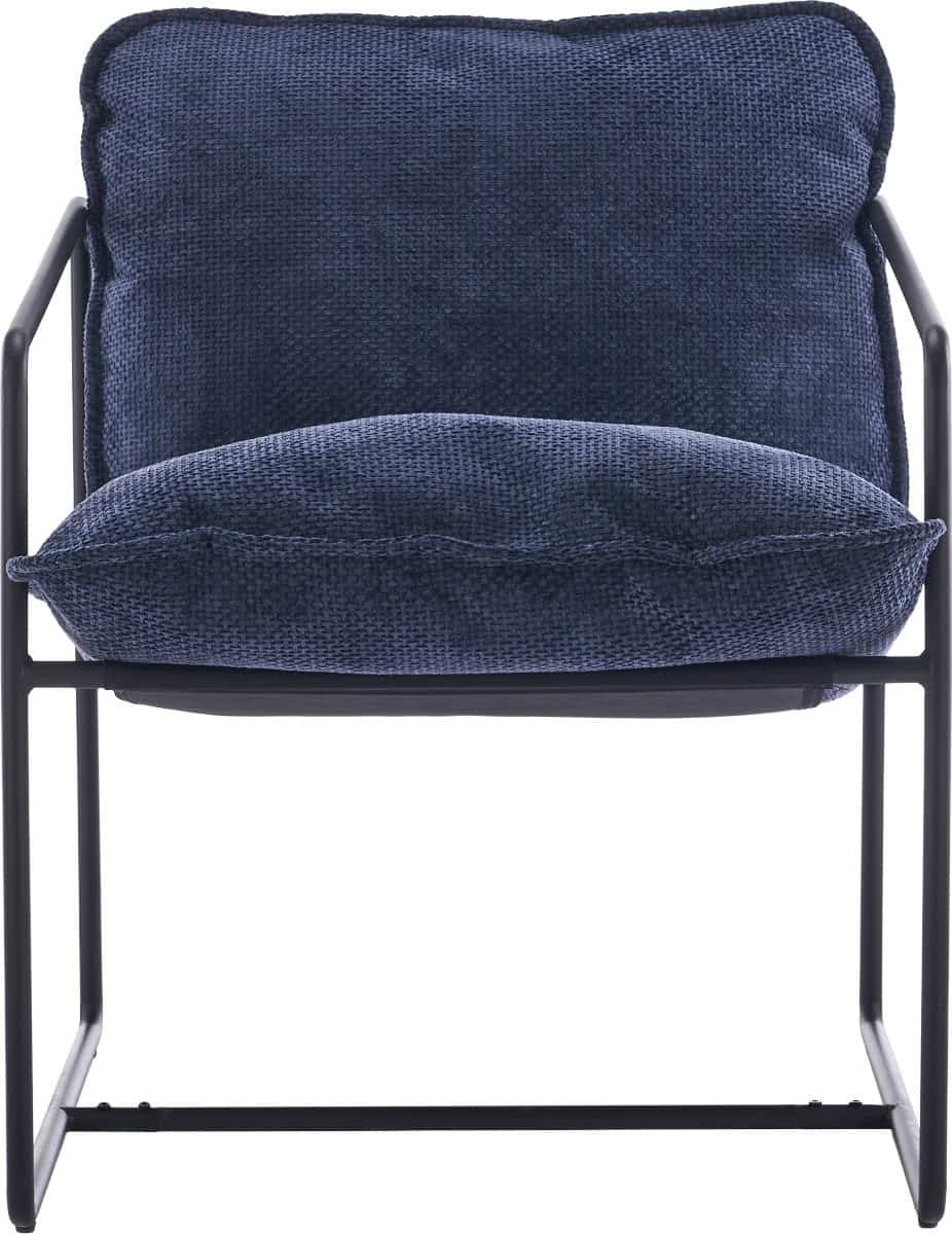 Tivoli Occasional Chair - Black Metal/Blue Fabric - Image 4