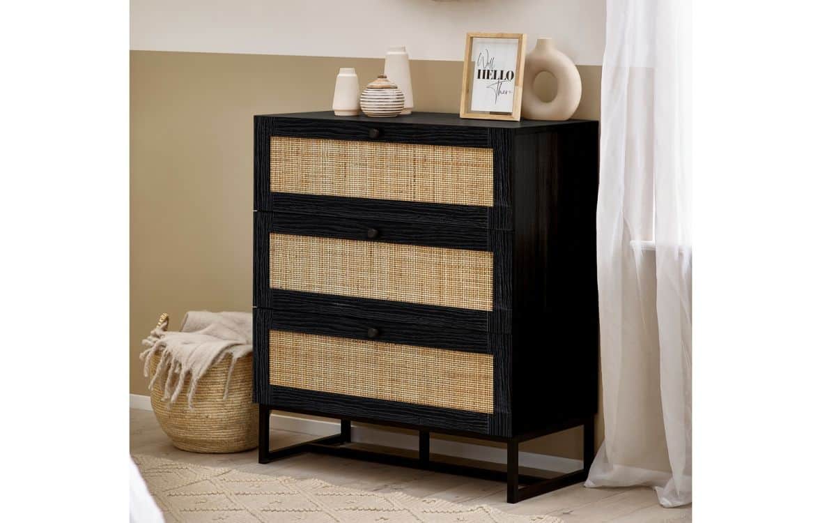 Corbridge 3 Drawer Chest - Black | Buy Online | Beds.ie