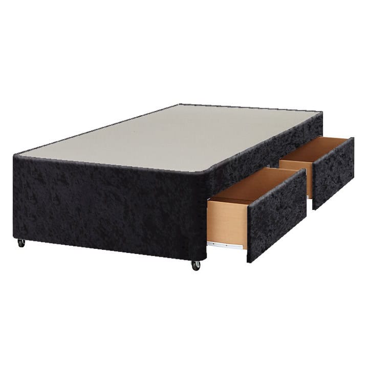 Apollo 3ft Glitz Black 2 Drawer Divan Base | Buy Online | Beds.ie