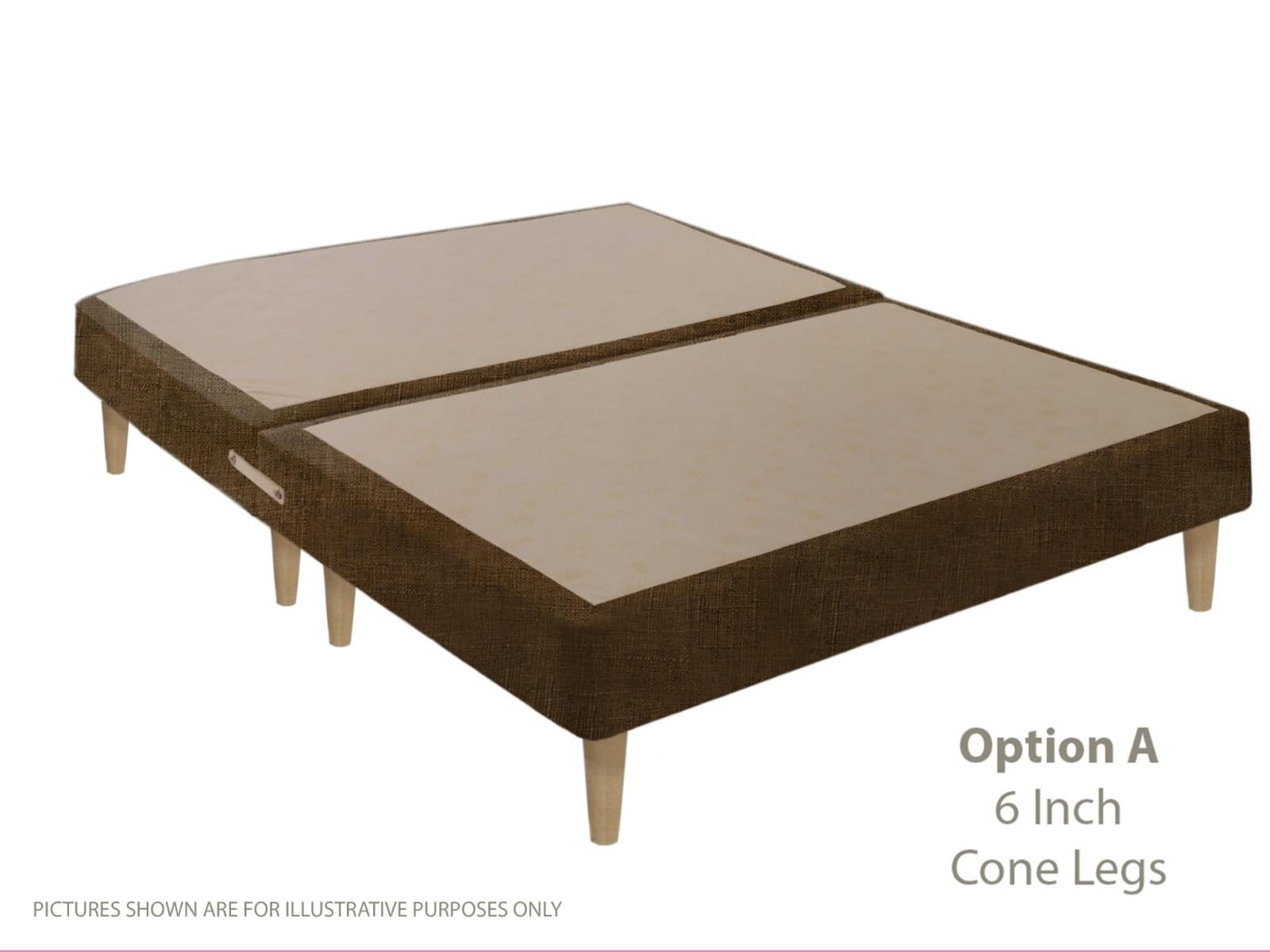 Apollo 4ft6 Azzure Brown Shallow Divan Base on Legs | Buy Online | Beds.ie