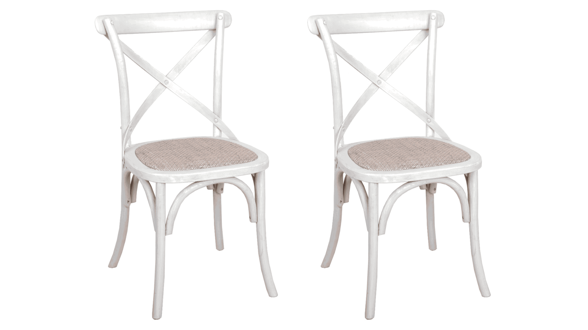 Crossback Chair - White (Set of 2) | Buy Online | Beds.ie