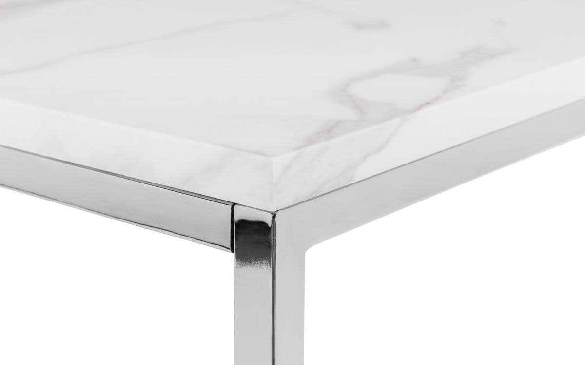 Karra Lamp Table - White Marble & Chrome - Image 2