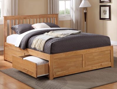 Flintshire 5ft Pentre 2 Drawer Bedframe - Oak | Buy Online | Beds.ie