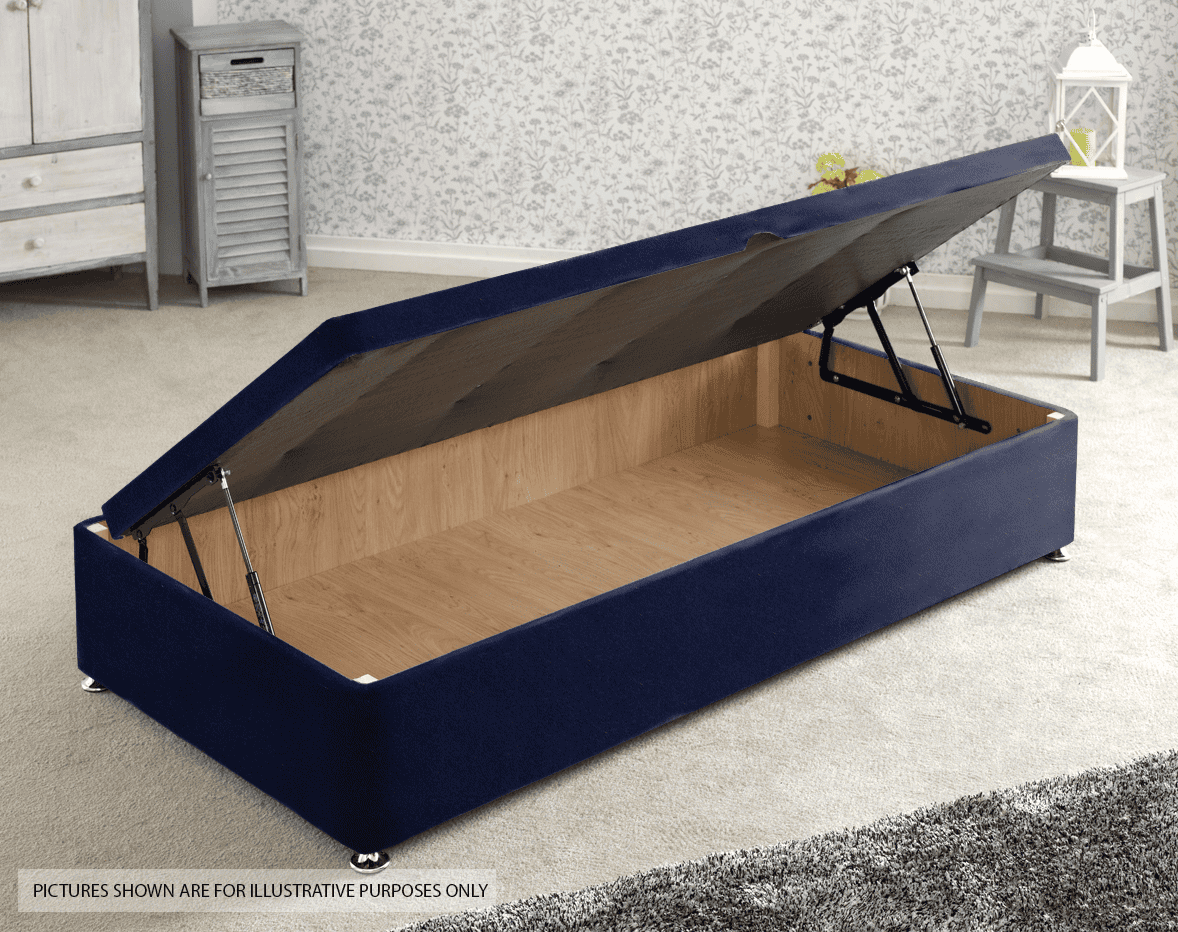 Apollo 3ft Velvet Navy Blue Side Ottoman Base | Buy Online | Beds.ie