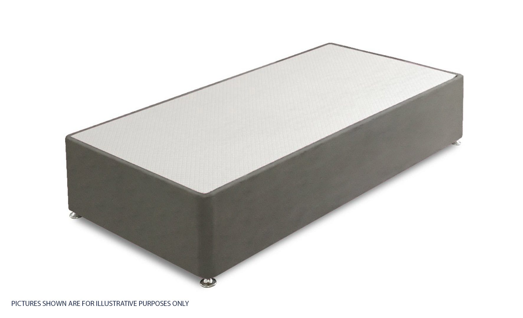 Apollo 2ft6 Velvet Light Grey 2 Drawer Divan Base | Buy Online | Beds.ie