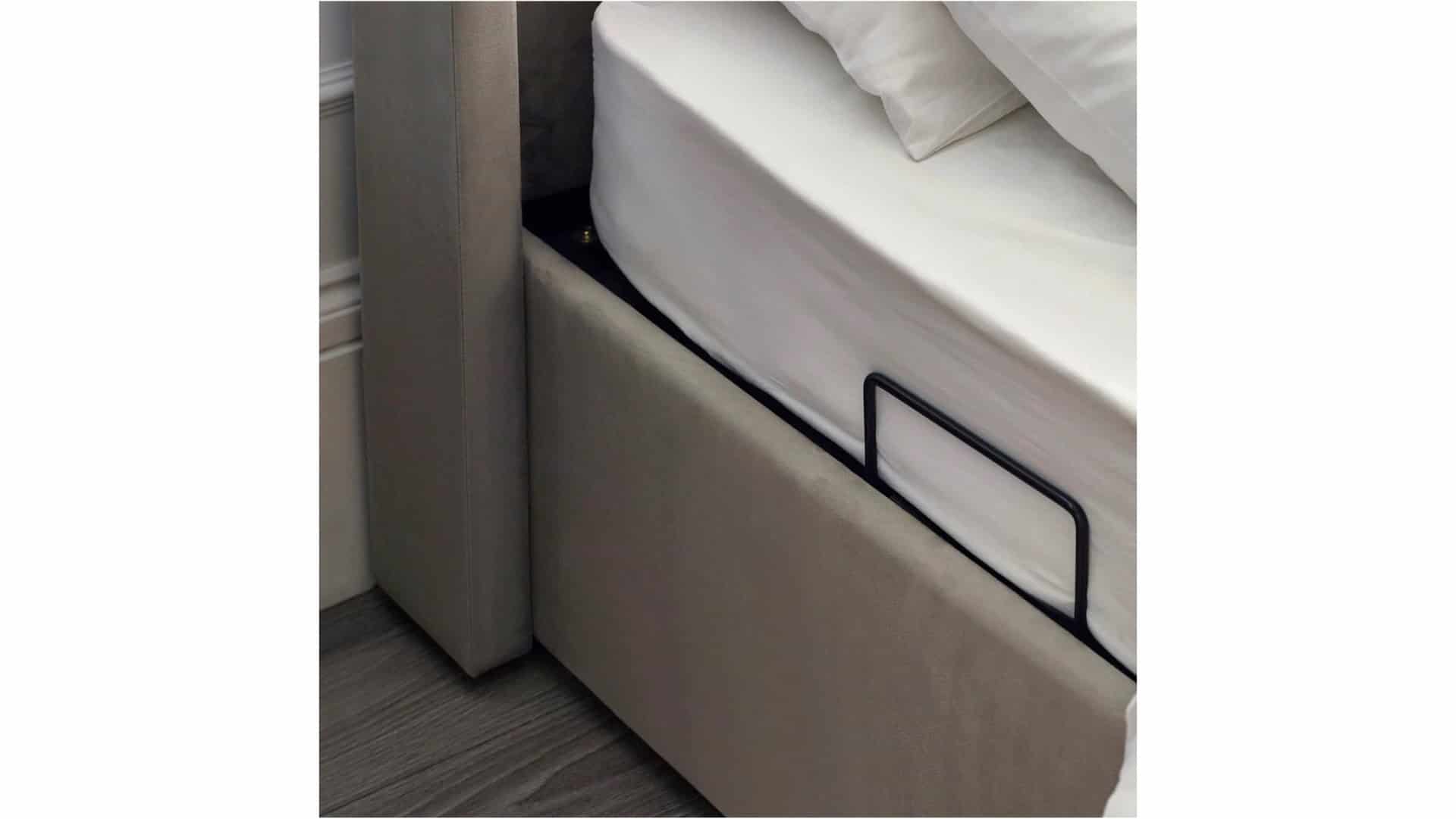 Clarke 5ft TV Side opening Ottoman - Light Grey Fabric - Image 18