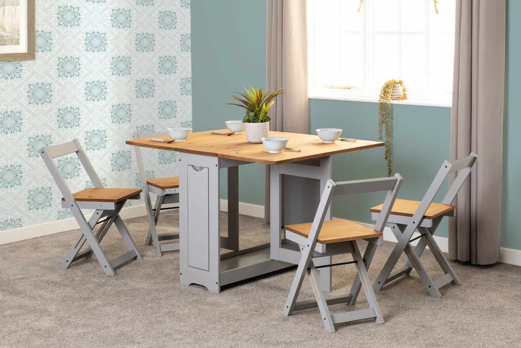 Santos Butterfly Dining Set - Slate Grey/Distressed Waxed Pine - Image 4