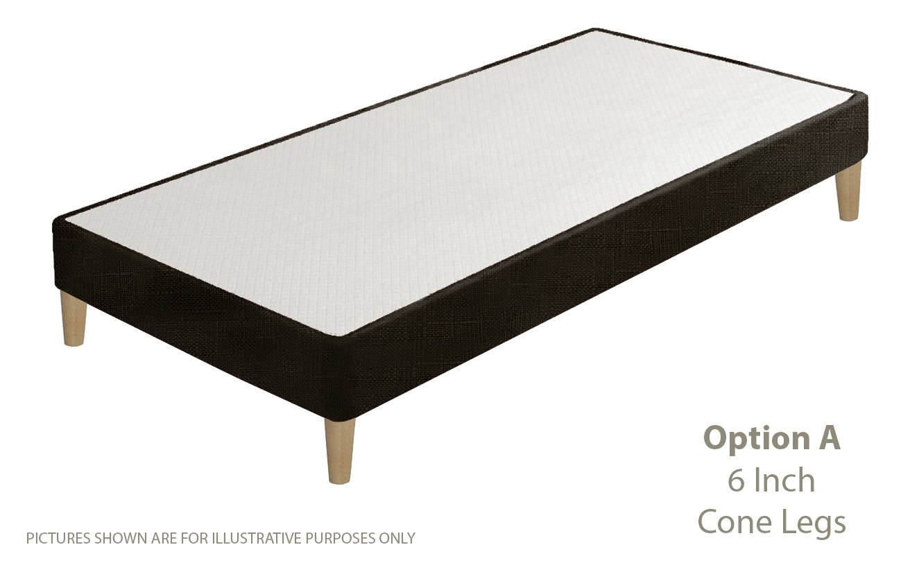 Apollo 2ft6 Azzure Black Shallow Divan Base on Legs | Buy Online | Beds.ie