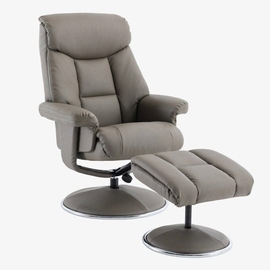 Brentwood Swivel Recliner - Grey Faux Leather | Buy Online | Beds.ie