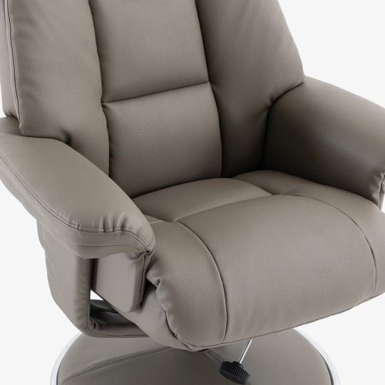 Brentwood Swivel Recliner - Grey Faux Leather - Image 5