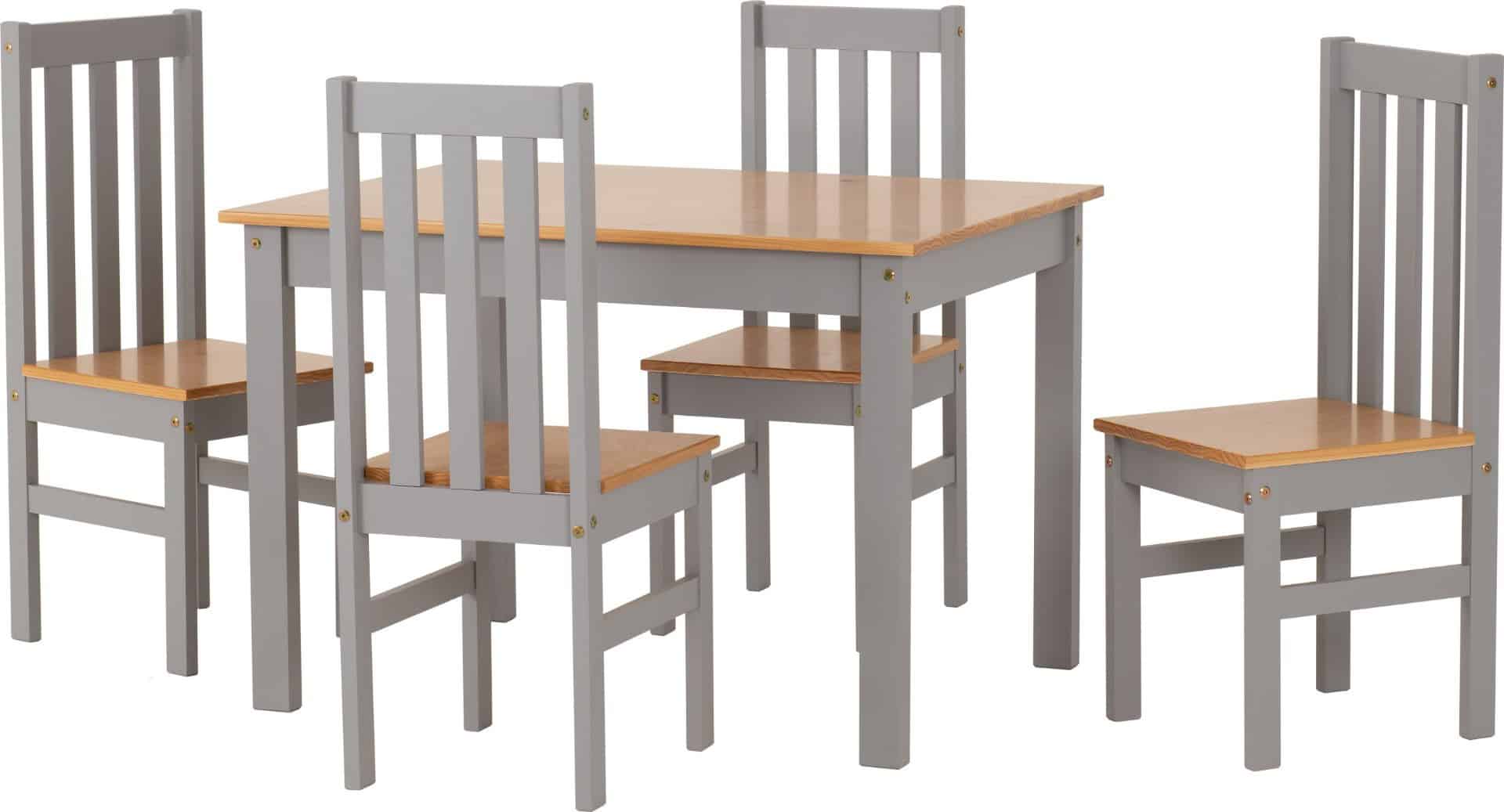 Ludlow 1+4 Dining Set - Grey Slate/Oak Lacquer - Image 2