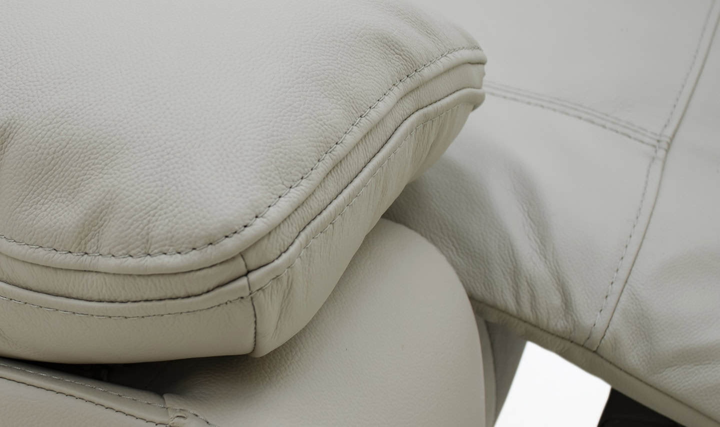Positano 1 Seater Electric Reclining Armchair - Light Grey Leather - Image 4