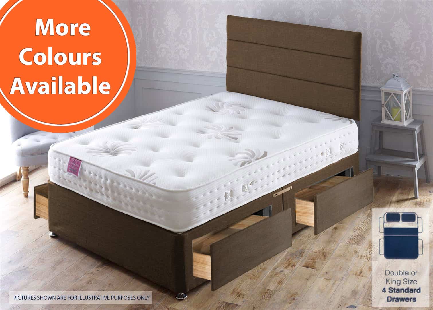 Apollo 4ft6 Buckingham 4 Drawer Bed | Buy Online | Beds.ie