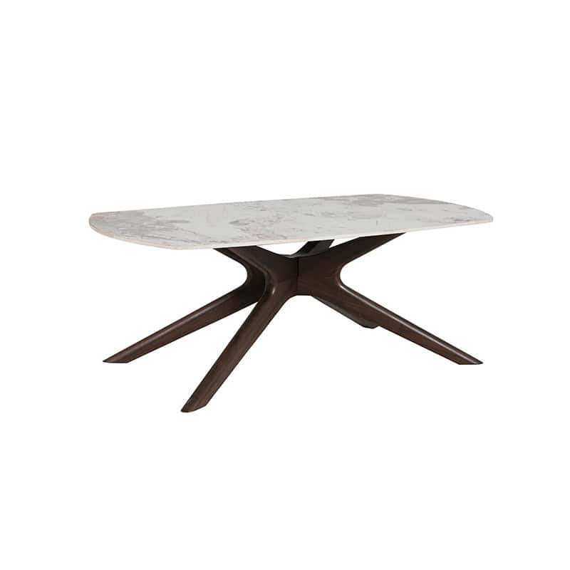 Ariya Coffee Table - Marble & Walnut - Image 2