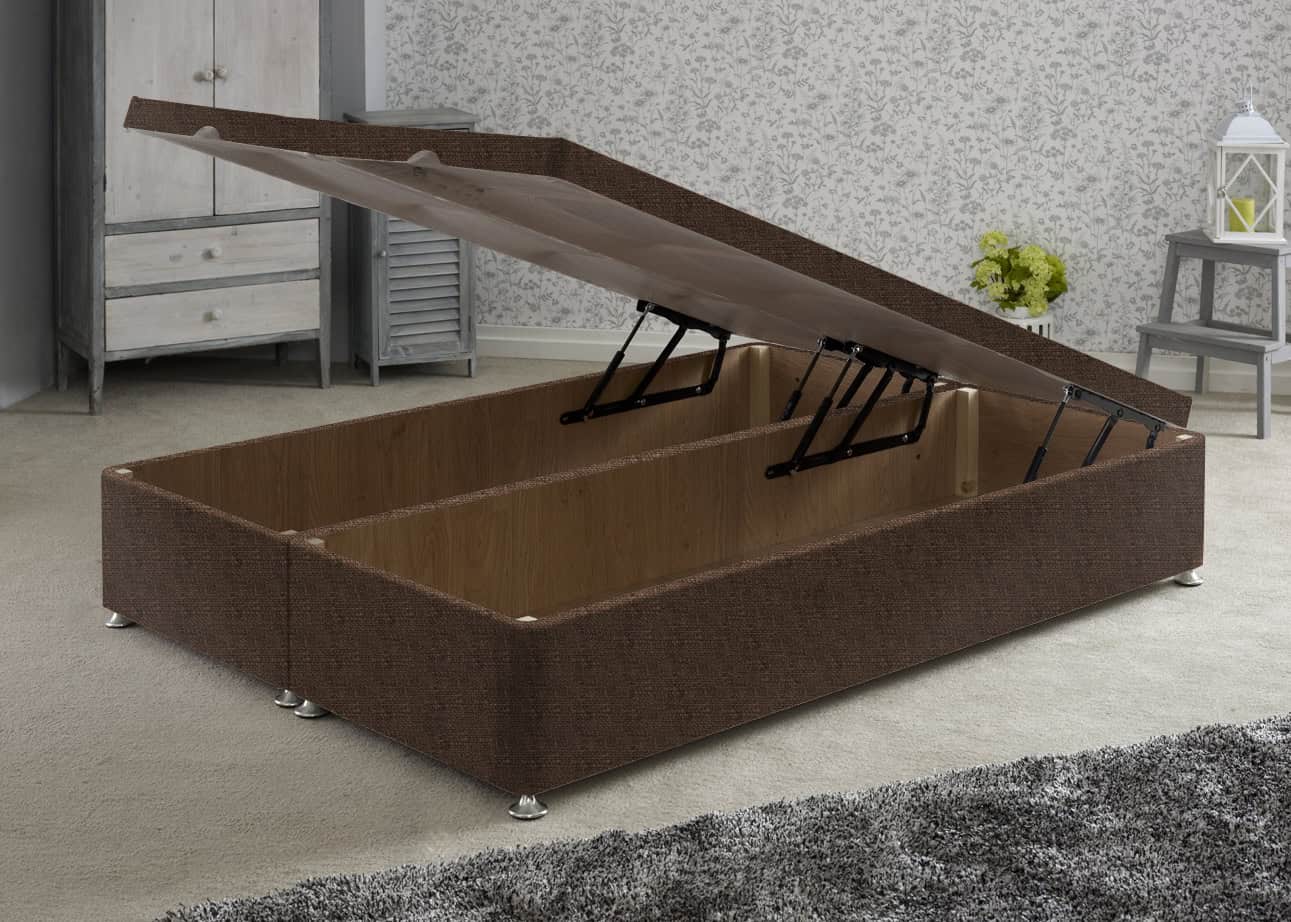 Apollo 4ft6 Azzure Brown Front Opening Ottoman Base | Buy Online | Beds.ie
