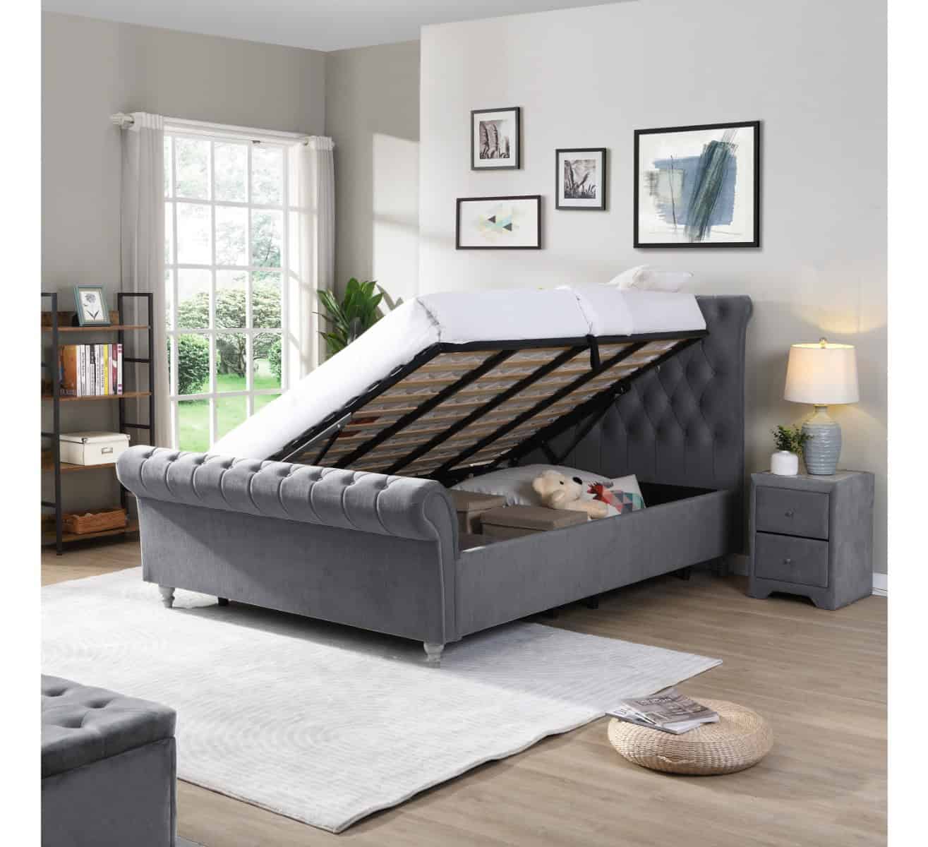 Kilkenny 5ft Ottoman Bedframe - Grey | Buy Online | Beds.ie