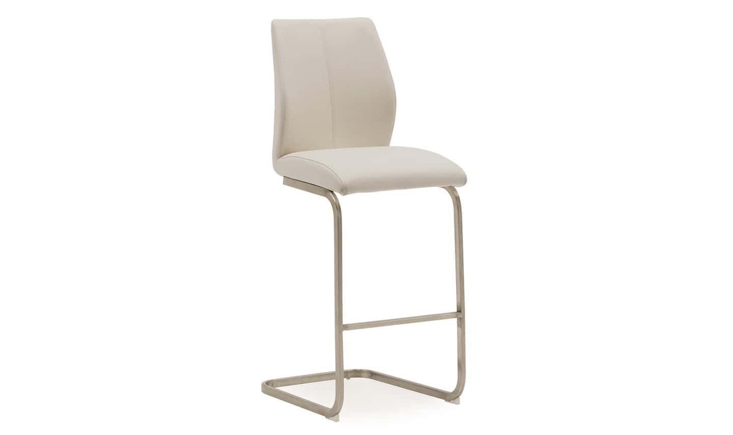 Irma Bar Chair (Pair) - Brushed Steel Taupe | Buy Online | Beds.ie