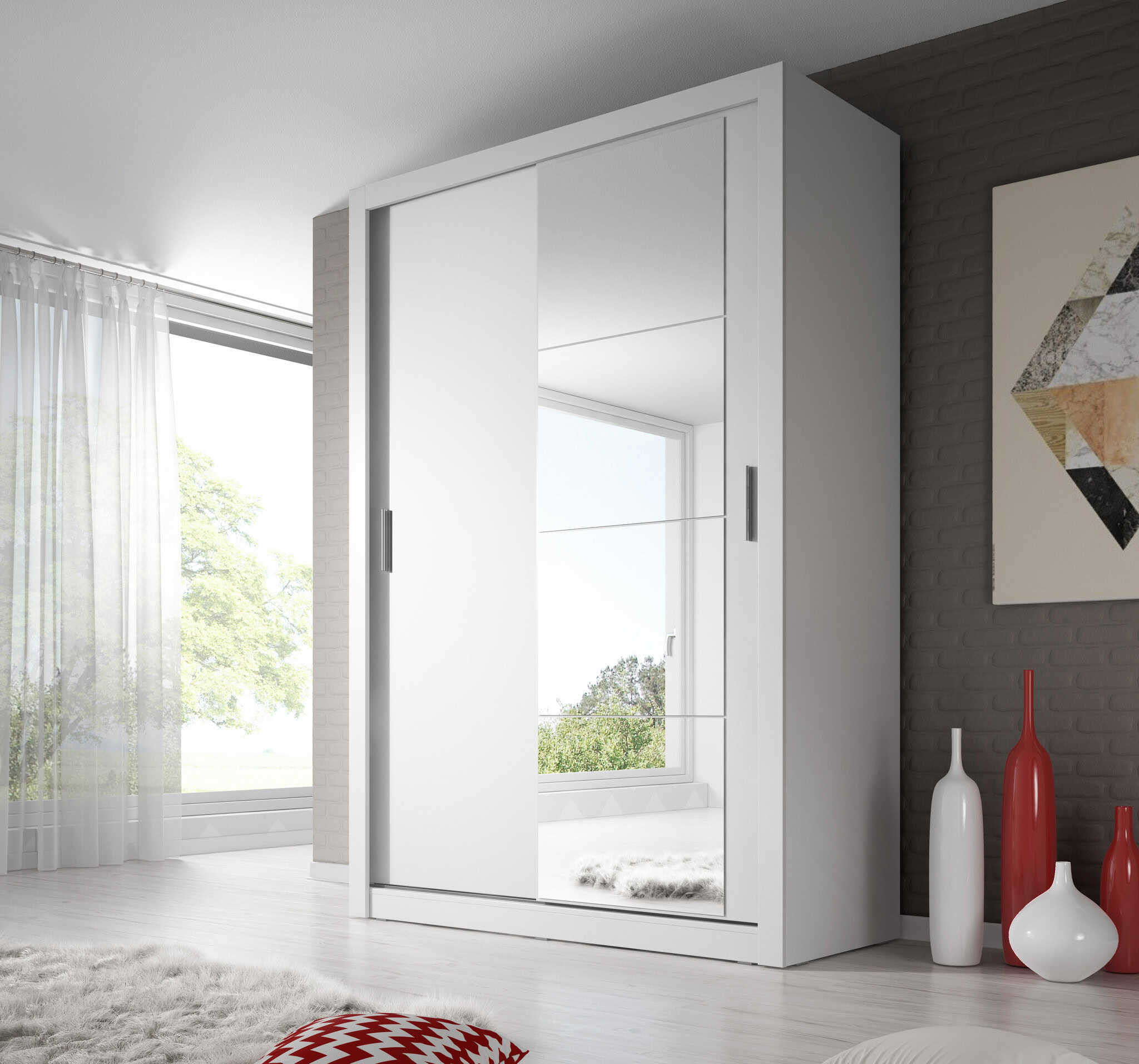 Denmark Large 1.5M Sliderobe - White | Buy Online | Beds.ie