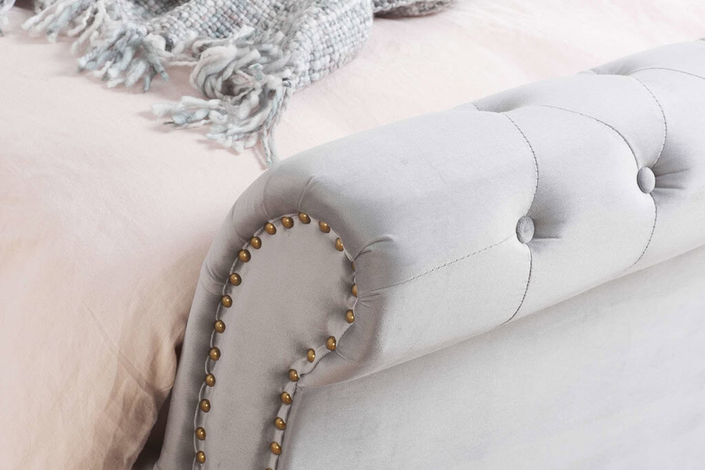 Opulence 5ft Bed - Grey Velvet - Image 5