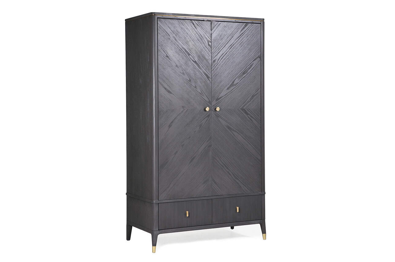 Diletta Wardrobe 2 Door 2 Drawer- Ebony | Buy Online | Beds.ie