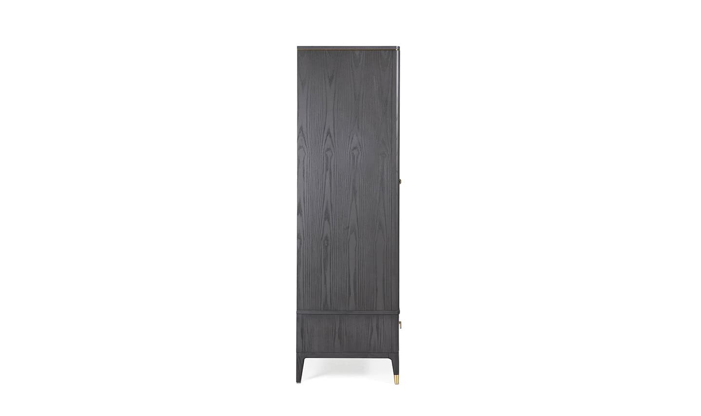 Diletta Wardrobe 2 Door 2 Drawer- Ebony - Image 3