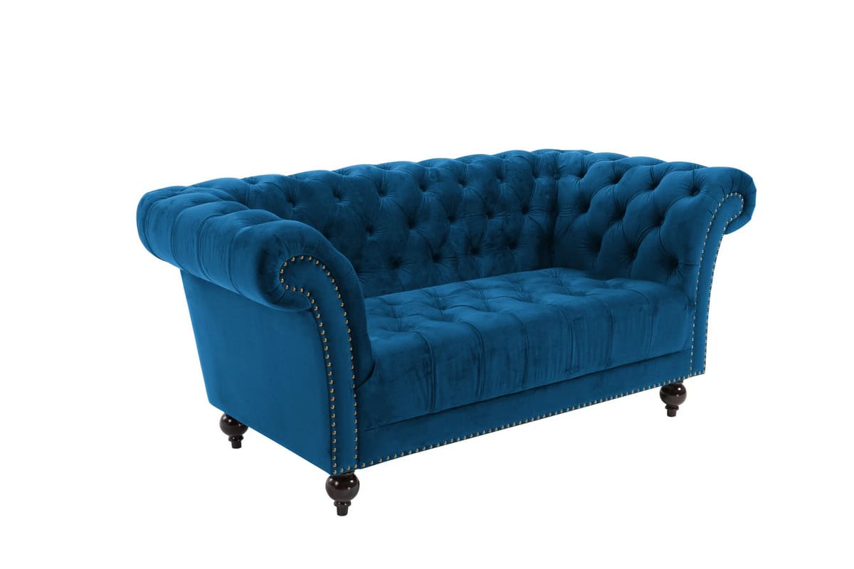 Chester Fabric 2 Seater Sofa - Midnight Blue - Image 2