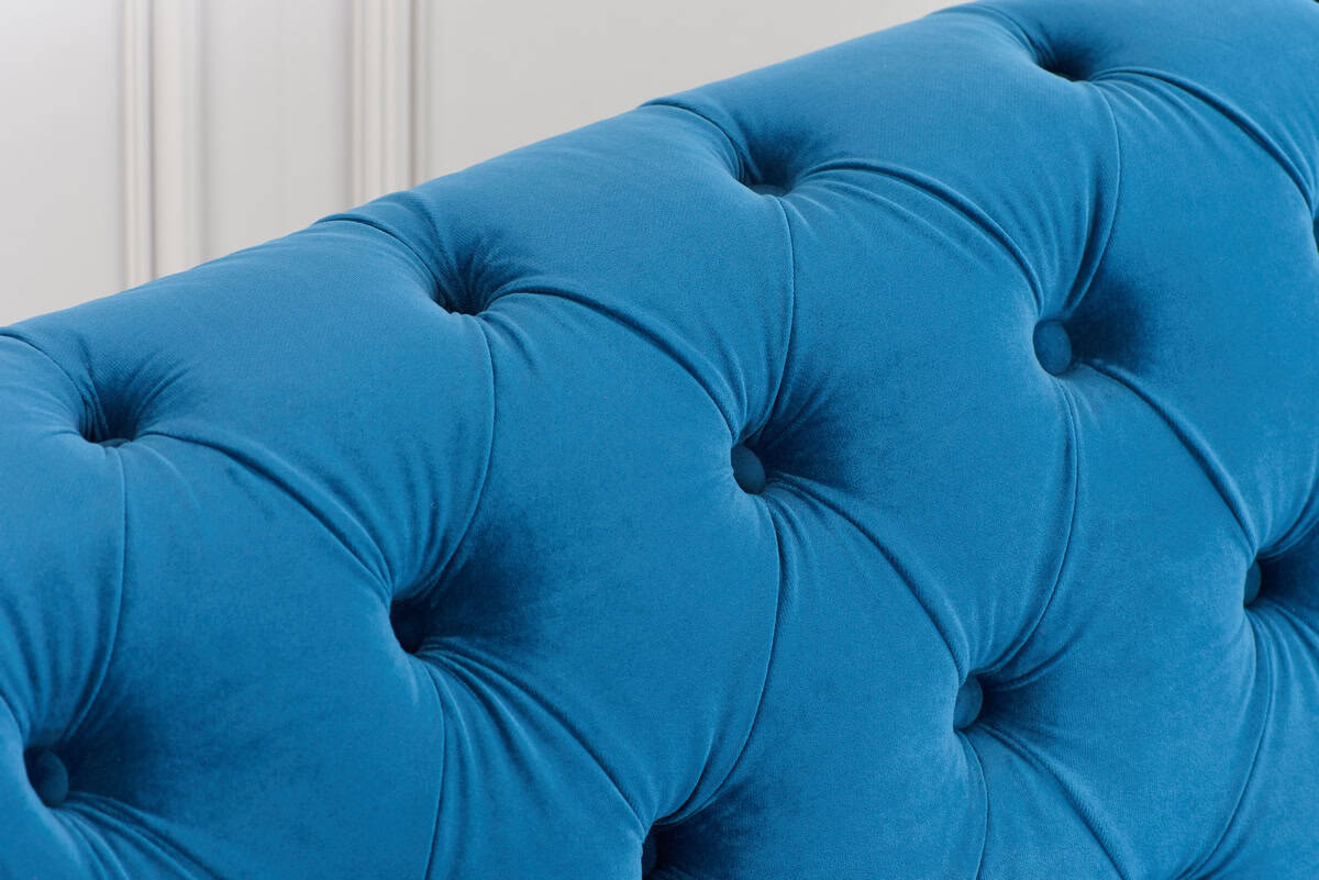 Chester Fabric 2 Seater Sofa - Midnight Blue - Image 6