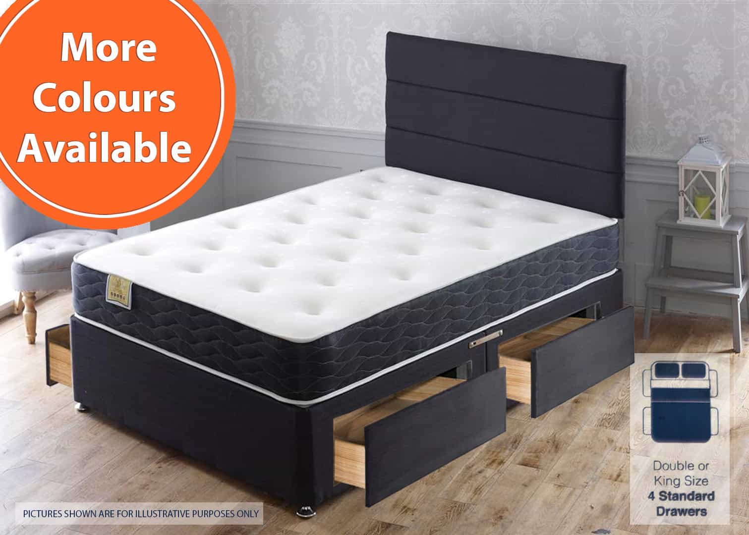 Apollo 5ft Ares Memory 4 Drawer Bed | Buy Online | Beds.ie
