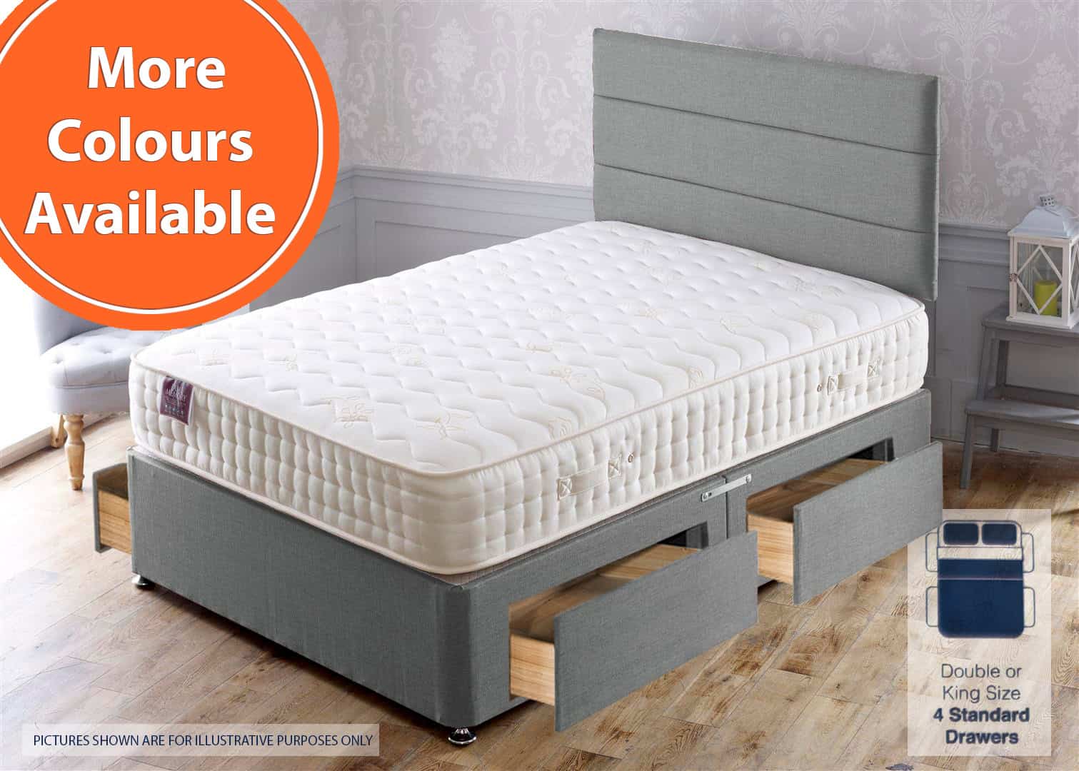 Apollo 4ft Dual Memory 4 Drawer Bed | Buy Online | Beds.ie