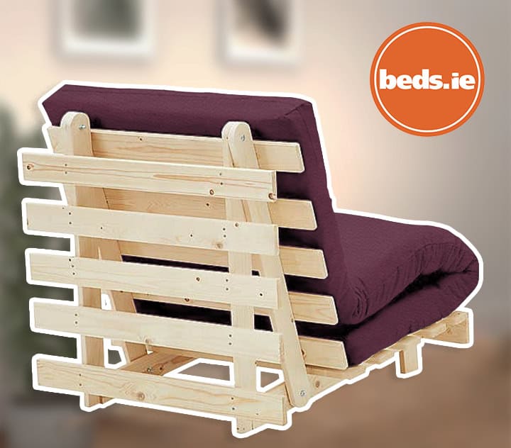 2ft6 Mito Futon Bed with Aubergine Mattress - Image 3