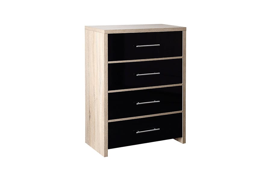 Stockholm 4 Drawer Chest - Black | Buy Online | Beds.ie