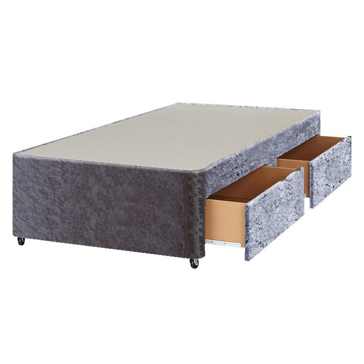 Apollo 2ft6 Glitz Grey 2 Drawer Divan Base | Buy Online | Beds.ie