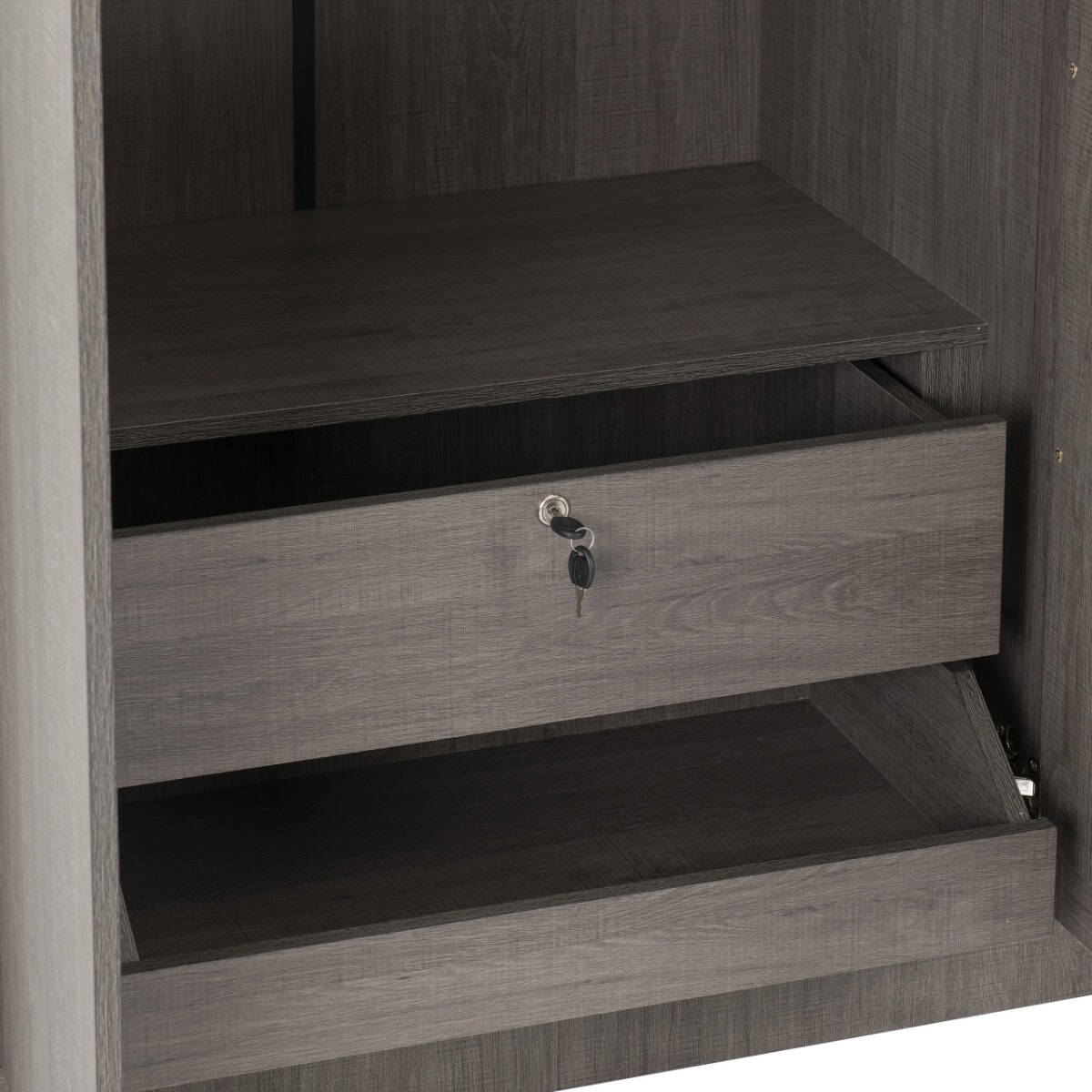 Lisbon 3 Door Wardrobe - Black Wood Grain - Image 4