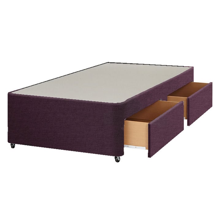 Apollo 3ft Azzure Purple 2 Drawer Divan Base | Buy Online | Beds.ie